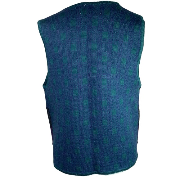Vintage Express Tricot 100% wool patchwork vest XS - Picture 2 of 10